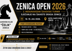 Raspis 2. međunarodni šahovski turnir „Zenica Open 2026“ sjećanje na šahiste grada Zenice